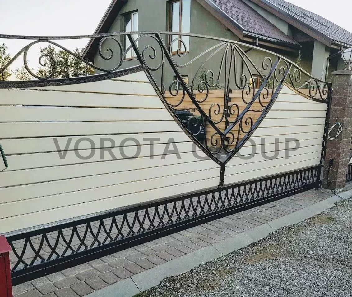 Откатные ворота Дорхан белые 2000x1500