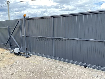 Откатные ворота Alutech серые 2000x5000