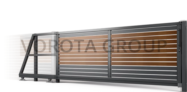 Откатные ворота Doorhan из сэндвич-панелей двух цветов 3900x2000